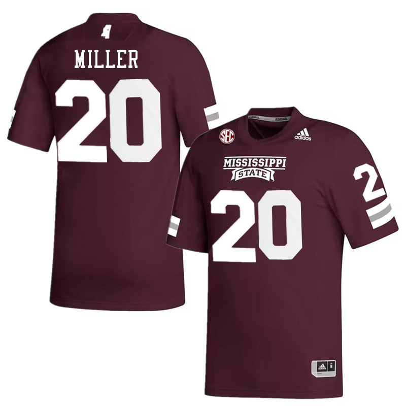 Men #20 Montre Miller Mississippi State Bulldogs College Football Jerseys Stitched-Maroon